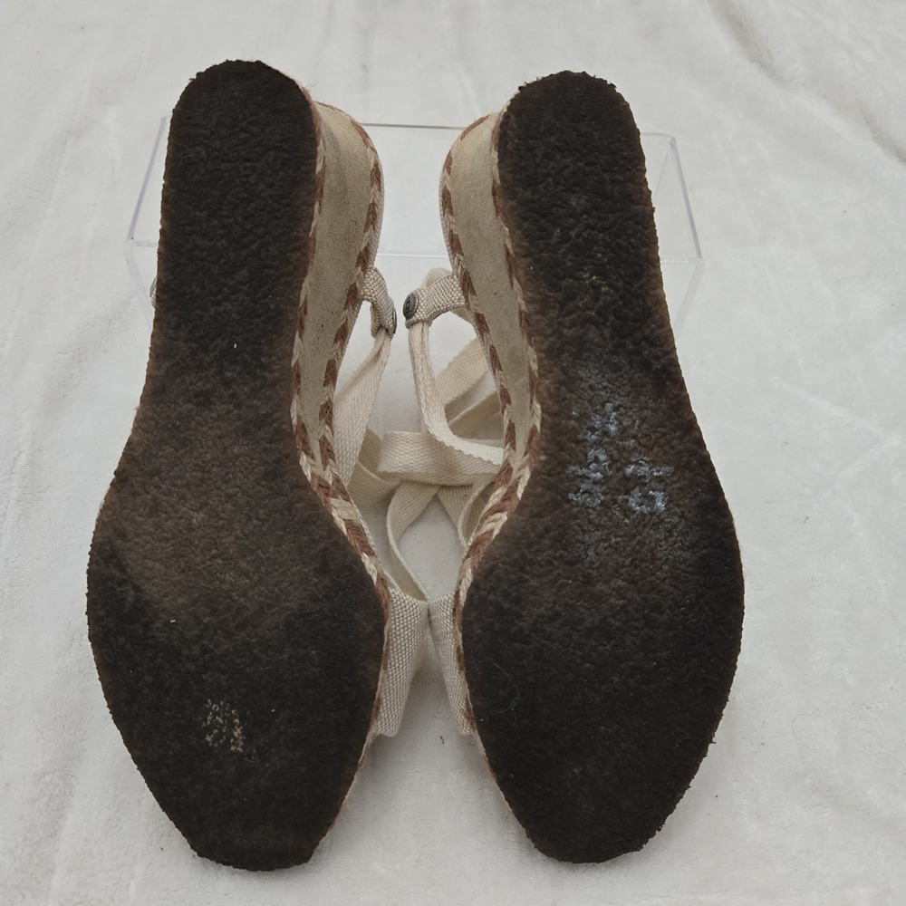 UGG Australia Wedge Gladiator Sandals‎ Sz 10 Beige Espadrilles Open Toe Coastal - Picture 11 of 12